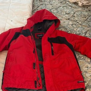 Lands' End Kids Red and Black Puffer Jacket
